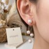 Gold Pearl Drop Dangle Earrings