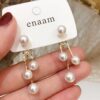 Gold Pearl Drop Dangle Earrings