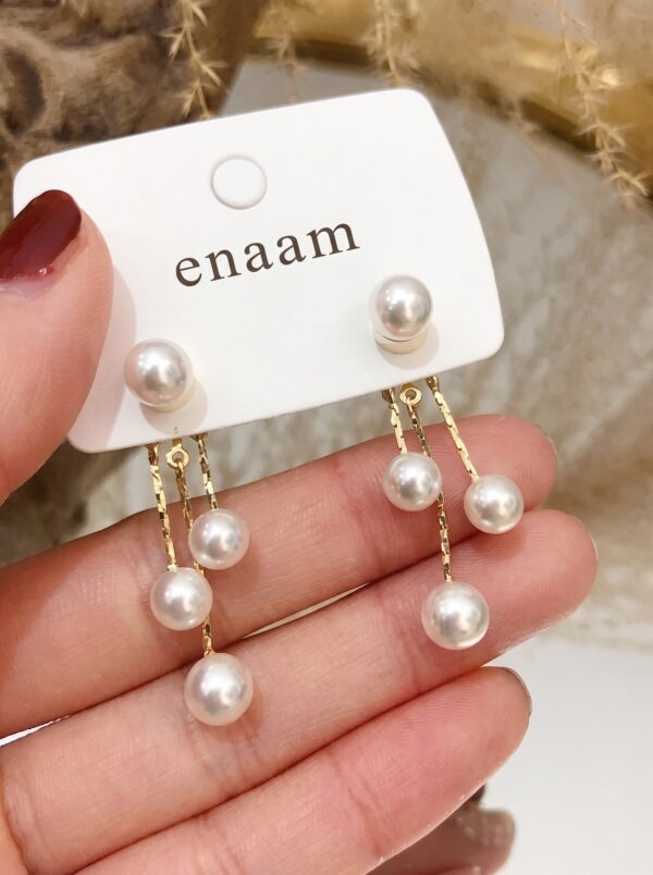 Gold Pearl Drop Dangle Earrings