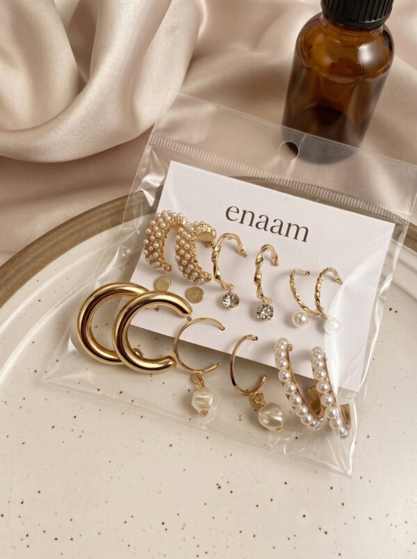 9 Gold Chunky Real Freshwater Pearl Hoops