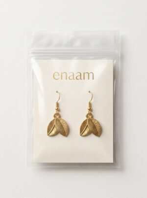 Gold Plated Leaf Drop Jhumka Earrings Gold Plated Leaf Drop Jhumka Earrings