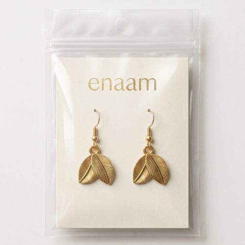 Gold Plated Leaf Drop Jhumka Earrings Gold Plated Leaf Drop Jhumka Earrings