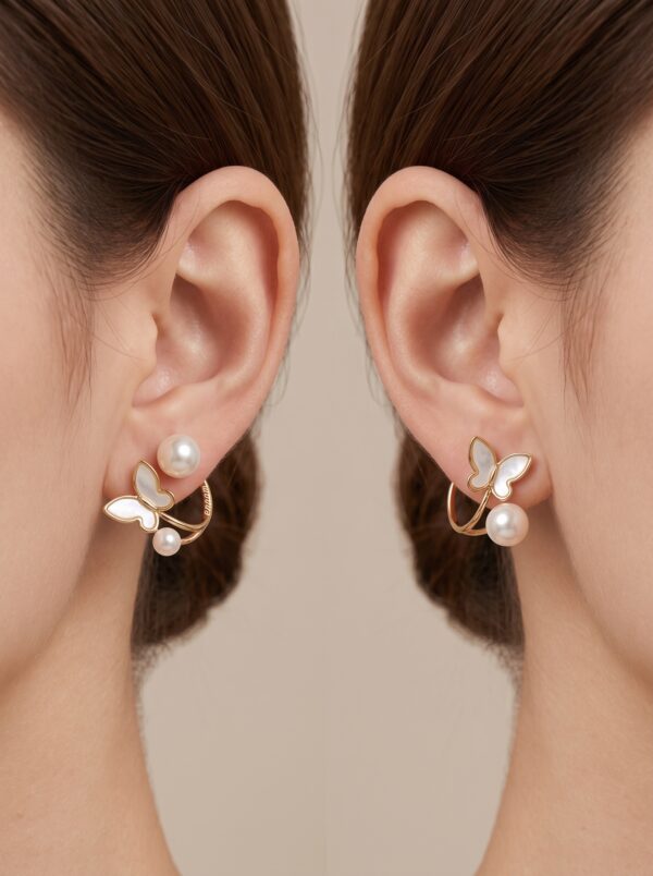 Jewelry_product_worn_on_ears_202607021445 Elegant Butterfly Pearl Stud Earrings
