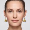 Jewelry_product_worn_on_ears_202607021522 Gold Plated Leaf Drop Jhumka Earrings